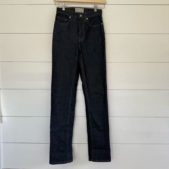 Everlane Denim - Everlane Women’s 23 High Rise Straight Dark Wash Jeans